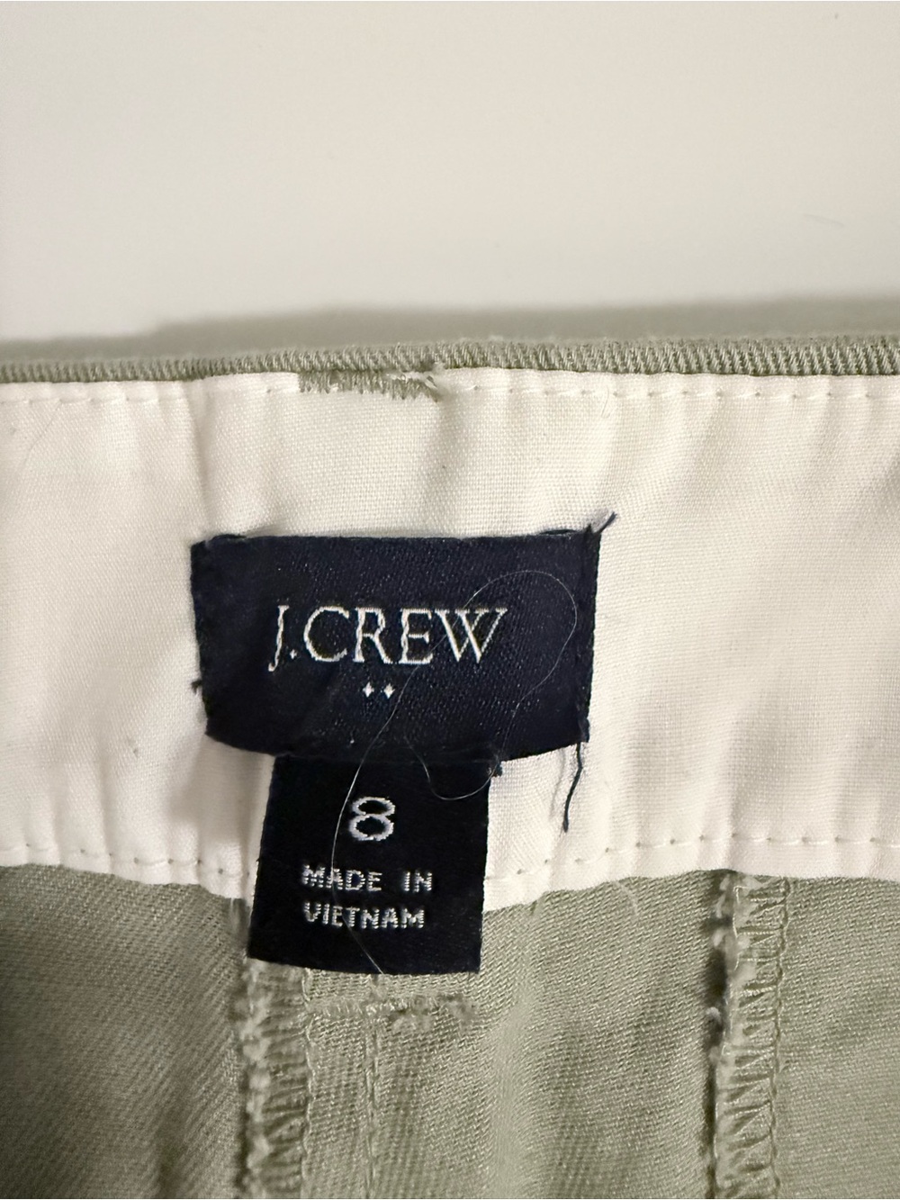 J. Crew Women's Pants in Sage Green and White Trim